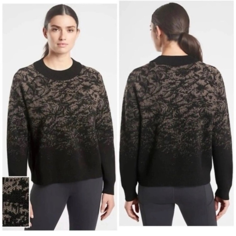 Athleta Jacquard Crew Wool Sweater | Size small